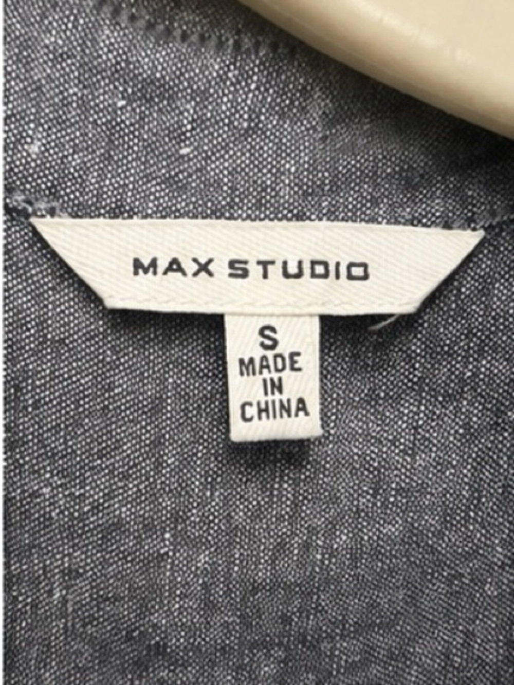 Max Studio Linen Blend Roll-Tab Belted Midi Shirt Dress | Gray | Size Small - Picture 4 of 10